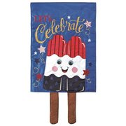 DICKSONS Dicksons M010127 13 x 24 in. Flag Double Applique Popcicle Rwb Stick Polyester Garden M010127